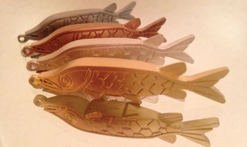 PIKES SWIM GOLD, SILVER, BRONZE, INOX